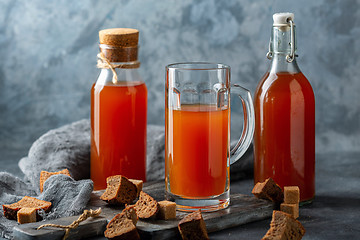 Image showing Homemade bread kvass. Russian cuisine.