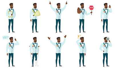 Image showing Vector set of illustrations with groom character.