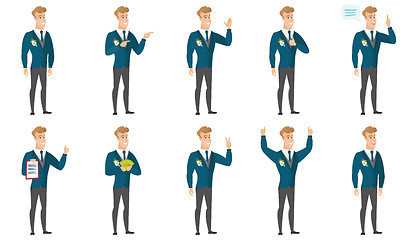 Image showing Vector set of illustrations with groom character.