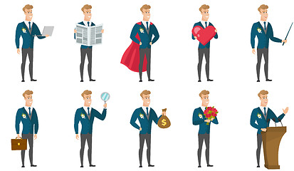 Image showing Vector set of illustrations with groom character.