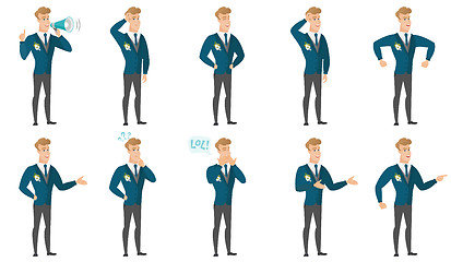 Image showing Vector set of illustrations with groom character.