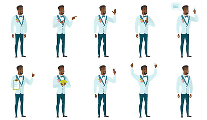 Image showing Vector set of illustrations with groom character.