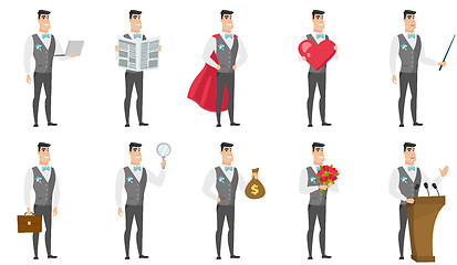 Image showing Vector set of illustrations with groom character.