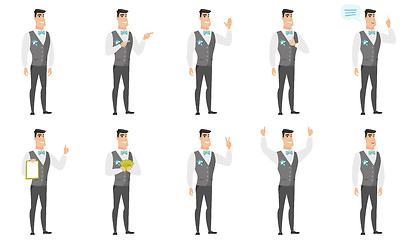 Image showing Vector set of illustrations with groom character.