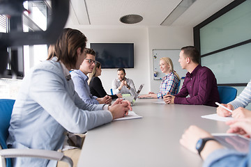 Image showing Business Team At A Meeting at modern office building