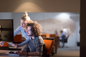 Image showing young designers in the night office