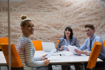 Image showing Business Team At A Meeting at modern office building