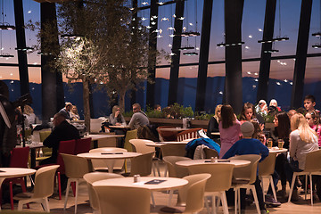 Image showing Couple on a romantic dinner at the restaurant