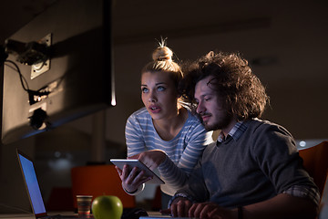 Image showing young designers in the night office