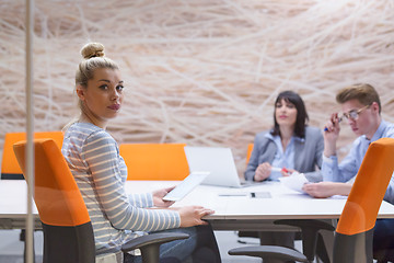 Image showing Business Team At A Meeting at modern office building