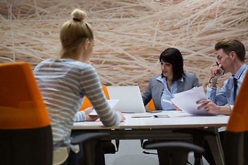 Image showing Business Team At A Meeting at modern office building