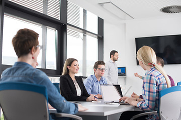 Image showing Business Team At A Meeting at modern office building