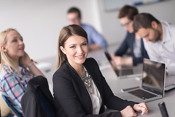 Image showing Business Team At A Meeting at modern office building