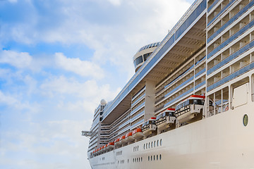 Image showing Cruise liner passenger ship with lifeboats 