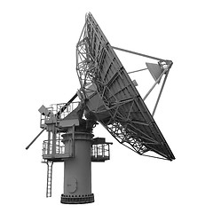 Image showing Parabolic antenna for satellite communications isolated on white