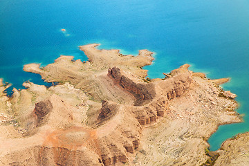 Image showing aerial view of grand canyon and lake mead