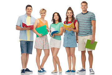 Image showing students with notebooks, books and folders