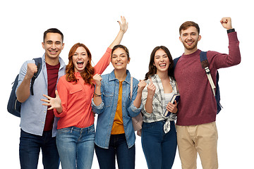 Image showing group of happy students celebrating success