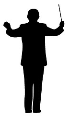 Image showing Music conductor silhouette