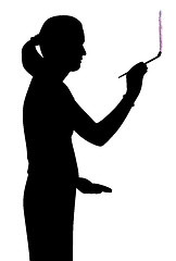 Image showing Woman artist painting