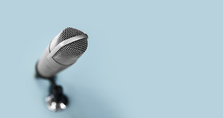 Image showing close up of microphone at recording studio