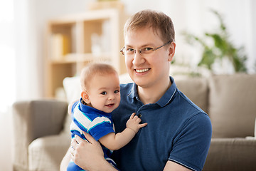 Image showing happy baby boy with father at home