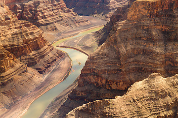 Image showing view of grand canyon cliffs and colorado river