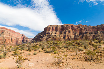 Image showing view of grand canyon cliffs and desert