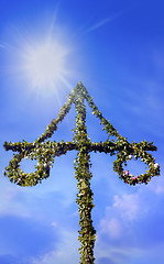 Image showing Maypole at midsummer festival