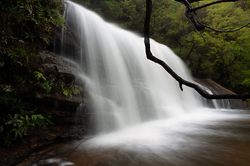 Image showing Full flowing cascades in Wentworth Falls