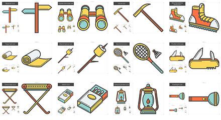 Image showing Travel and holiday line icon set.