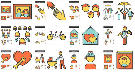 Image showing Family line icon set.