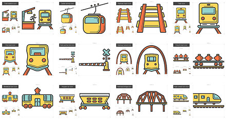 Image showing Transportation line icon set.