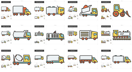 Image showing Transportation line icon set.