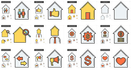 Image showing Real estate line icon set.