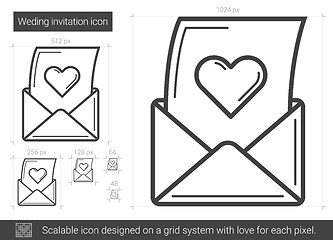 Image showing Open love letter line icon.