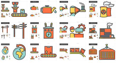 Image showing Industry line icon set.