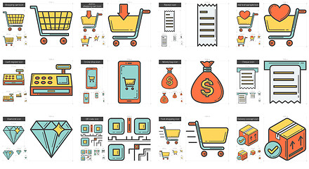 Image showing Shopping line icon set.