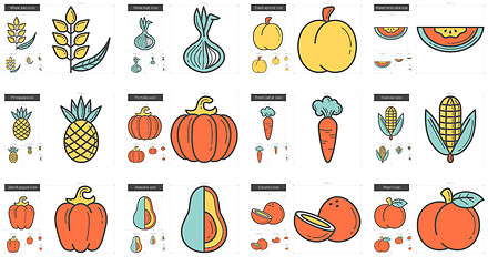 Image showing Healthy food line icon set.