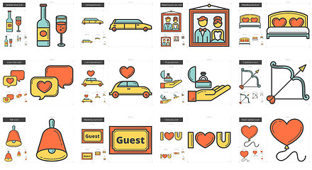 Image showing Family line icon set.