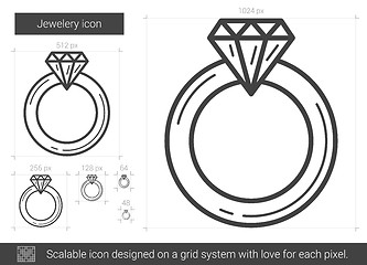 Image showing Jewelry engagement ring line icon.