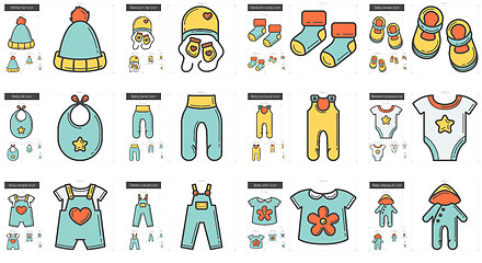 Image showing Clothes line icon set.