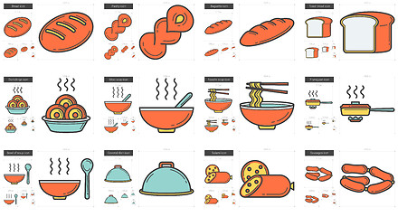 Image showing Junk food line icon set.