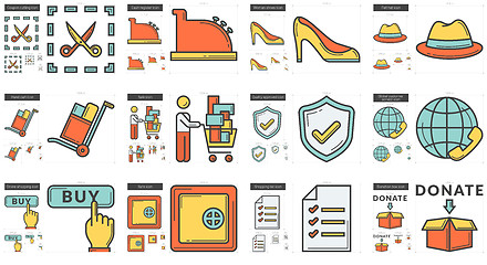 Image showing Shopping line icon set.