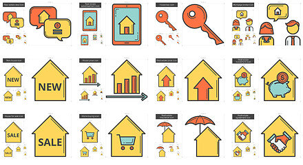 Image showing Real estate line icon set.