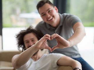 Image showing Gay Couple Love Home Concept