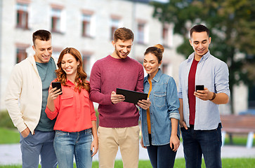 Image showing students with smartphones and tablet computer
