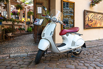 Image showing Vintage white scooter