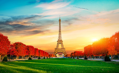 Image showing Autumn at Champs de Mars