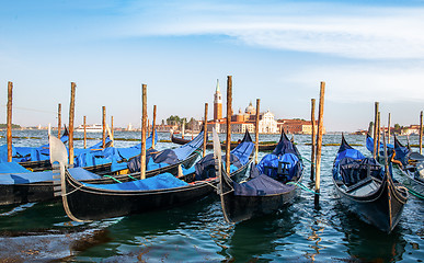 Image showing Gondolas in Venice